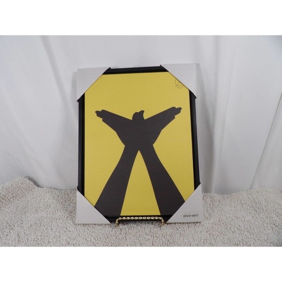 10 x 13 Inch Yellow Black Art Peace Hands Canvas Wall Mounted Modern Photo Frame - Picture 1 of 5